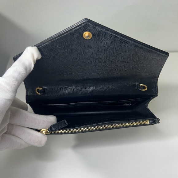 Saint Laurent YSL Cassandre Envelope WOC Wallet on Chain Leather Bag Purse - Picture 14 of 15